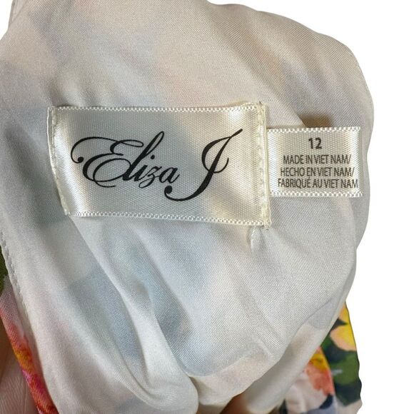 NWT Eliza J Floral High Neck Sleeveless Dress With Belt Size 12 MSRP $148 - Picture 7 of 10